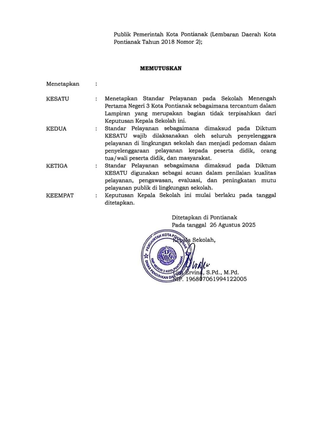TATA TERTIB TAMU DI SMP NEGERI 3 KOTA PONTIANAK